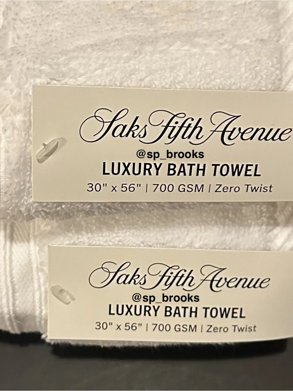 🎁8PC Saks Fifth Avenue Luxury Bath Towel Set -White Combed Cotton (700 GSM Bath)